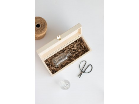 Wooden box 27x11x10 cm. with hinge and clasp Ref.C42