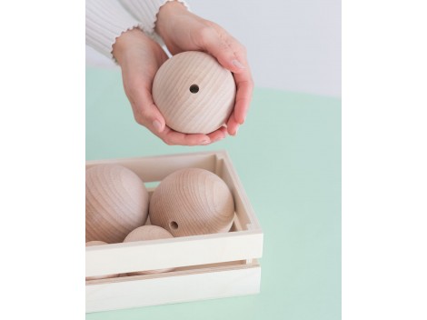 Bola de madera Ø90 mm. c/T.P.10 mm. Ref.100T-90