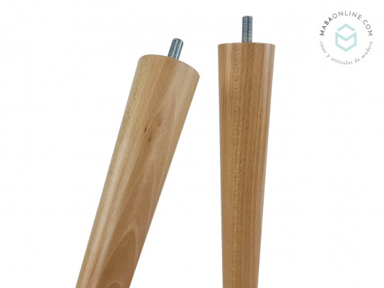 Tapered wooden leg, varnished, 32 cm long Ref.SL2849