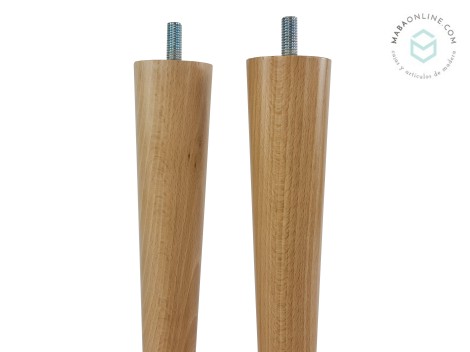 Pata de madera cónica Barnizada L32 cm. Ref.SL2849