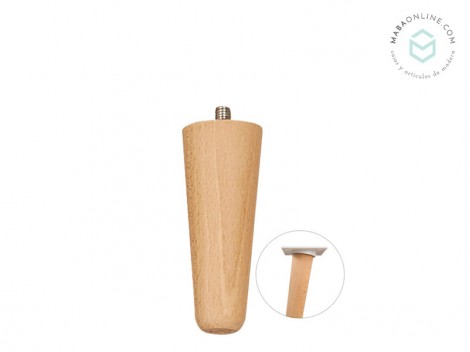 Tapered wooden leg, 10 cm long Ref.ST100