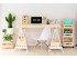 Adjustable white wooden trestle with shelf Ref.1342A