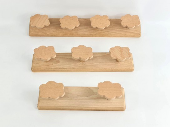 Natural wall coat rack 2, 3 and 4 Cloud hangers Ref.
