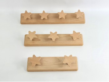 Natural wall coat rack 2, 3 and 4 Star hangers Ref.855E