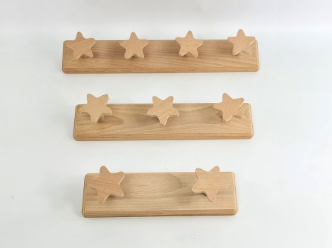 Natural wall coat rack 2, 3 and 4 Star hangers Ref.855E