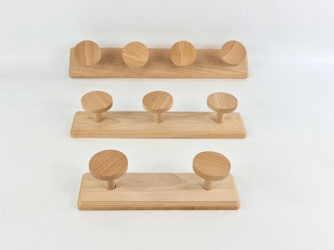 Perchero pared Natural 2, 3 y 4 colgadores Círculo Ref.855R