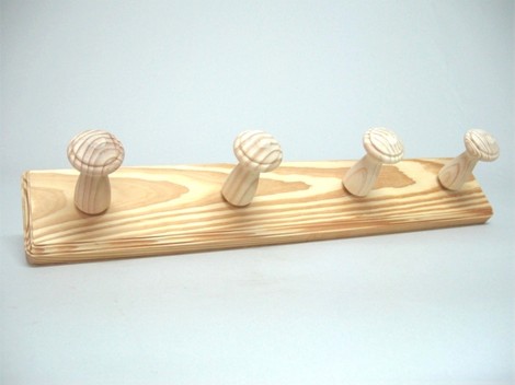 Percha pino 4 pomos Ref.851B