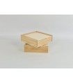 Caja de madera 17,5x17,5x5,5 cm. c/tapa madera Ref.P00C3