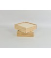 Wooden box 17.5x17.5x5.5 cm. with wood top Ref.P00C3