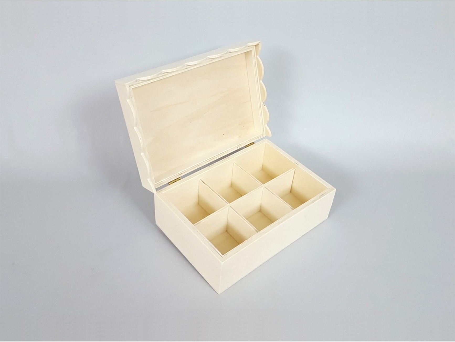Caja de clasificación de madera - 6 compartimentos