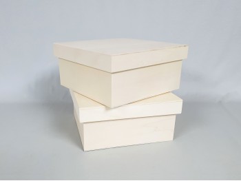 Caja de madera Cuadrada 20x20x10 cm. c/tapa Ref.P00C20