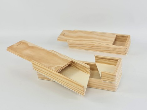 Cajas de madera plumier para lapices