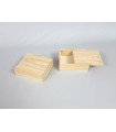 Pine wood box 13x12x4 cm. with sliding cover Ref.P53C16