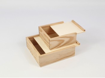 Wooden box 2 measures w / Sliding Lid Frame Ref.P00C01