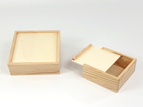 Wooden box 2 measures with sliding lid Frame Ref.P00C01