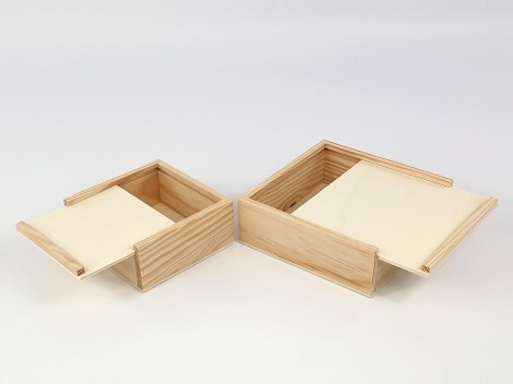 Wooden box 2 measures with sliding lid Frame Ref.P00C01