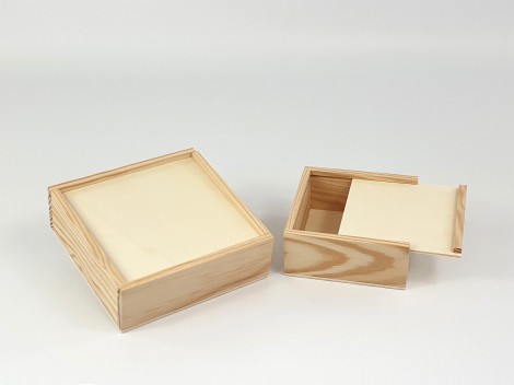 Caja de madera 8x6x3 cm. c/tapa corredera Ref.P1001 - Mabaonline