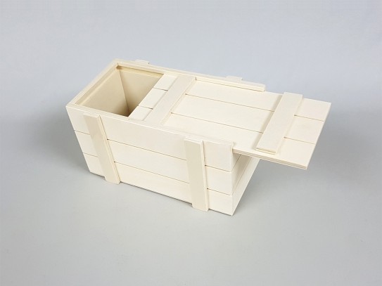 Wooden box Type Packaging 22x12x12 cm. with sliding cover Ref.PC10