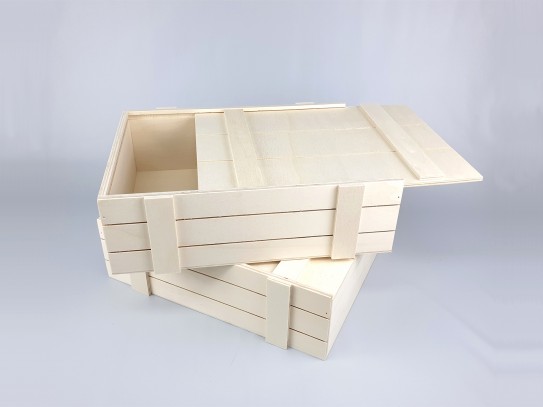 Caja de madera tipo Embalaje 35x27x10 cm. c/tapa corredera Ref.P1454C10RT