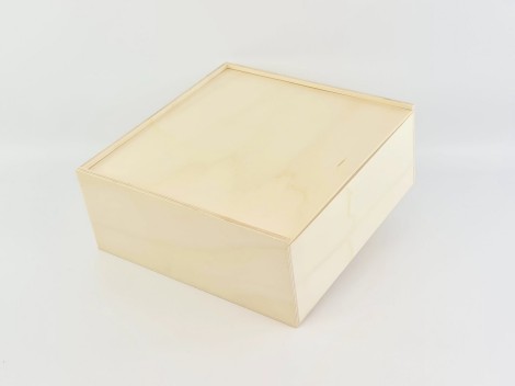 Caja de madera 35x35x14 cm. c/tapa corredera Ref.PC9H