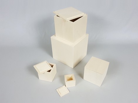 Cajas Matrioskas de madera 5 uds. c/tapa Ref.P1981