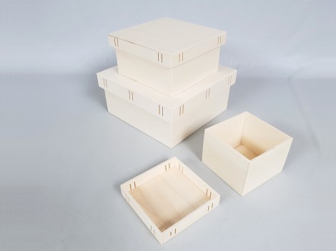 Caja de madera c/tapa para cinta 3 medidas Ref.P50C16