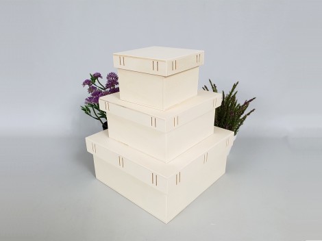 Caja de madera c/tapa para cinta 3 medidas Ref.P50C16