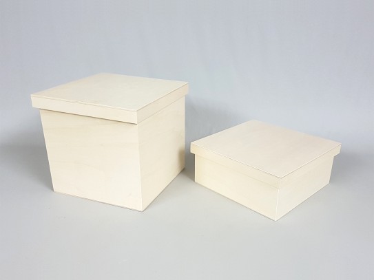 Square wooden box 25x25 cm. with lid 2 sizes Ref.P00C25