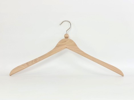 Natural wood hanger for adult clothing with ball Ref.VG2803