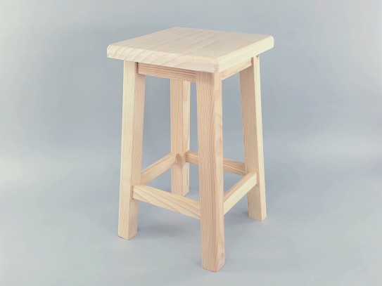 50 cm. square wooden stool Ref.1311