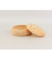 Round pine box Ø13.5x6 cm. with shape and lid Ref.AR7235