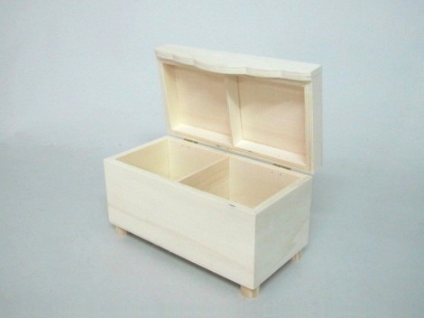 Caja de madera 20x11x11 cm. tapa ondas Ref.G10