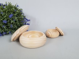 Round pine box with shape and lid 2 sizes Ref.P1971