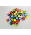 Bolas de madera de colores Ø20 mm. c/T.P. 3 mm. Ref.101