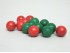 16 mm wooden balls lacquered green and red / 100 units.