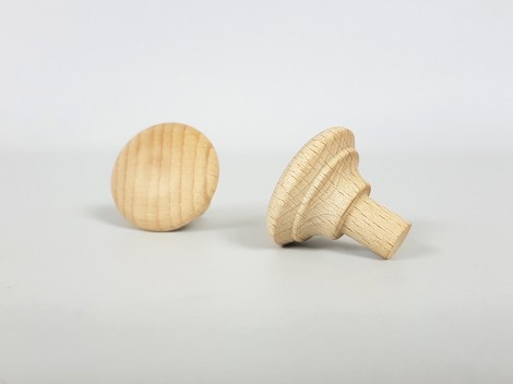 Small mushroom handle in beech Ø3 with spike Ref.11