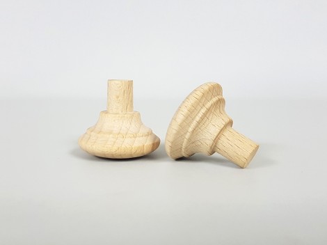 Small mushroom handle in beech Ø3 with spike Ref.11
