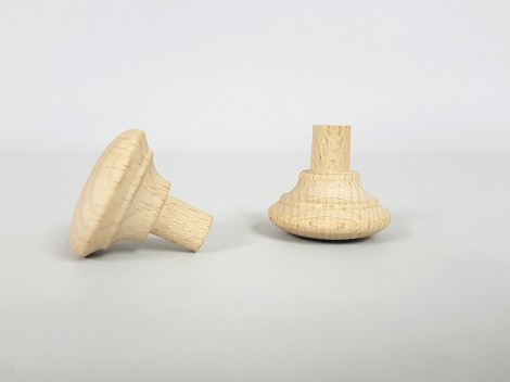 Small mushroom handle in beech Ø3 with spike Ref.11