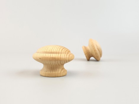 Tirador pomo de pino c/perfil Ø4,5 cm. c/tuerca Ref.14P