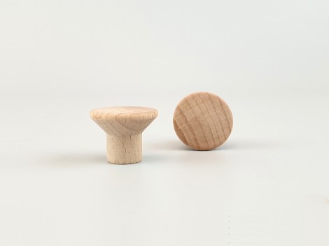 Tirador pomo de haya Ø2,5 cm. c/tuerca Ref.16