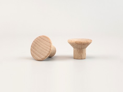 Tirador pomo de haya Ø2,5 cm. c/tuerca Ref.16