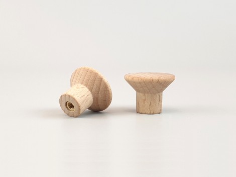 Tirador pomo de haya Ø2,5 cm. c/tuerca Ref.16