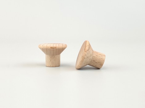 Tirador pomo de haya Ø2,5 cm. c/tuerca Ref.16