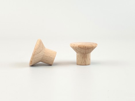 Tirador pomo de haya Ø2,5 cm. c/tuerca Ref.16