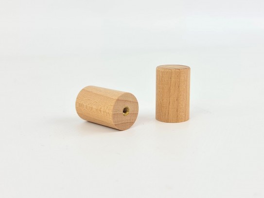 Beech cylinder handle Ø2 cm. with nut Ref.19
