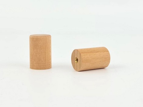 Beech cylinder handle Ø2 cm. with nut Ref.19
