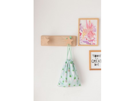 Perchero pared Natural 2, 3 y 4 colgadores Estrellas Ref.855E