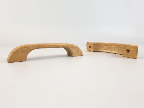 Flat oak handle handle 13 cm. with 2 nuts Ref.53