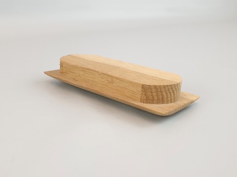 Classic round inlay handle 11 cm. oak Ref. 77R