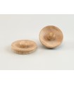 Round recessed handle with beech cover Ø6 cm. Ref.80
